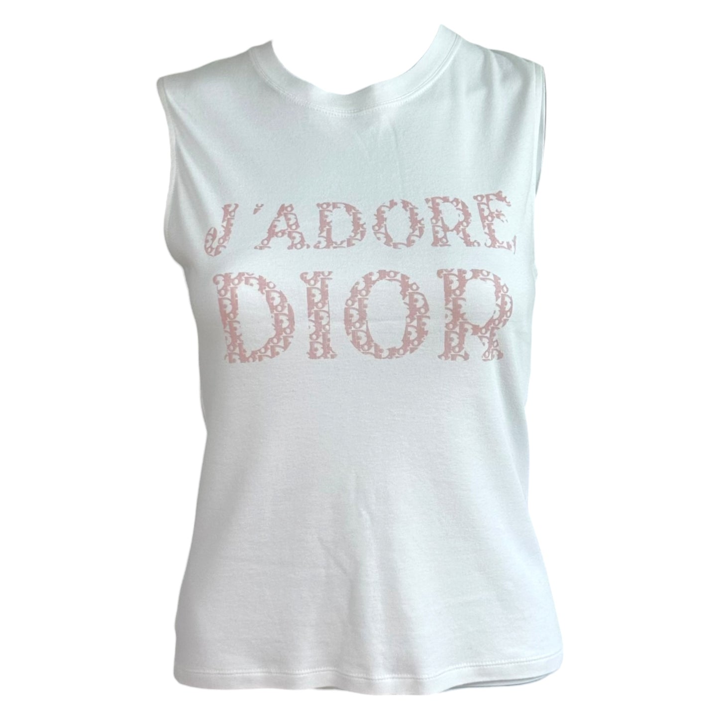 Christian Dior Pink White Monogram Tank Top