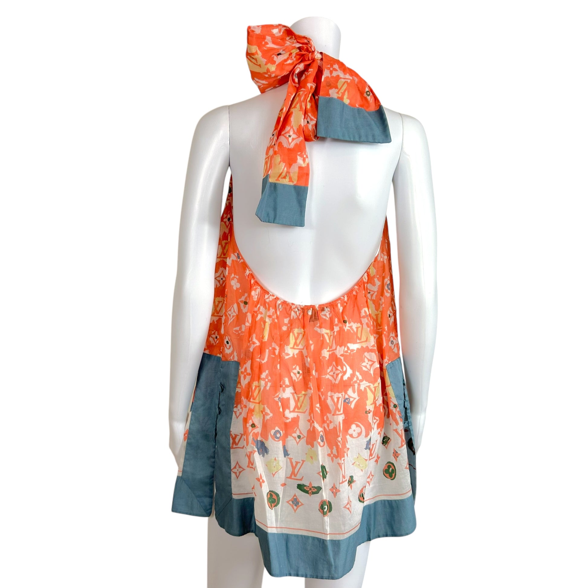 Louis Vuitton Coral Monogram Print Halter Mini Dress - Outfit Repeater