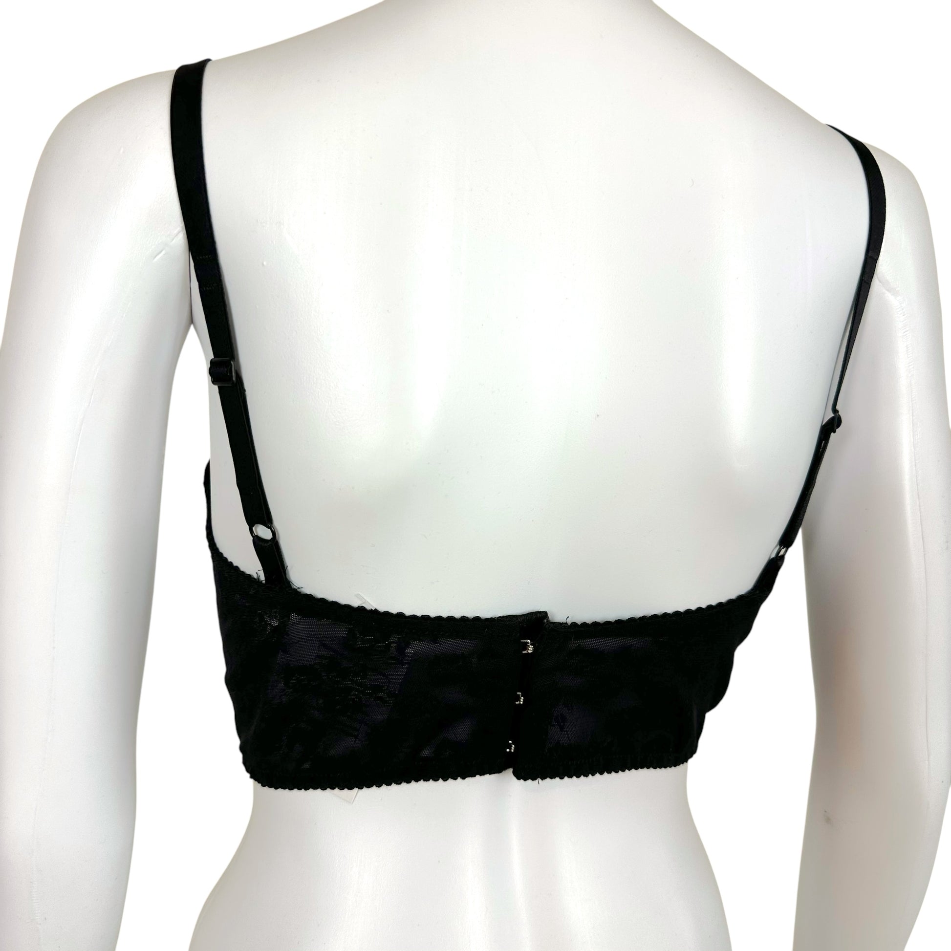 Dolce & Gabbana Black Polka Dot Crop Bustier Bra Top - Outfit Repeater