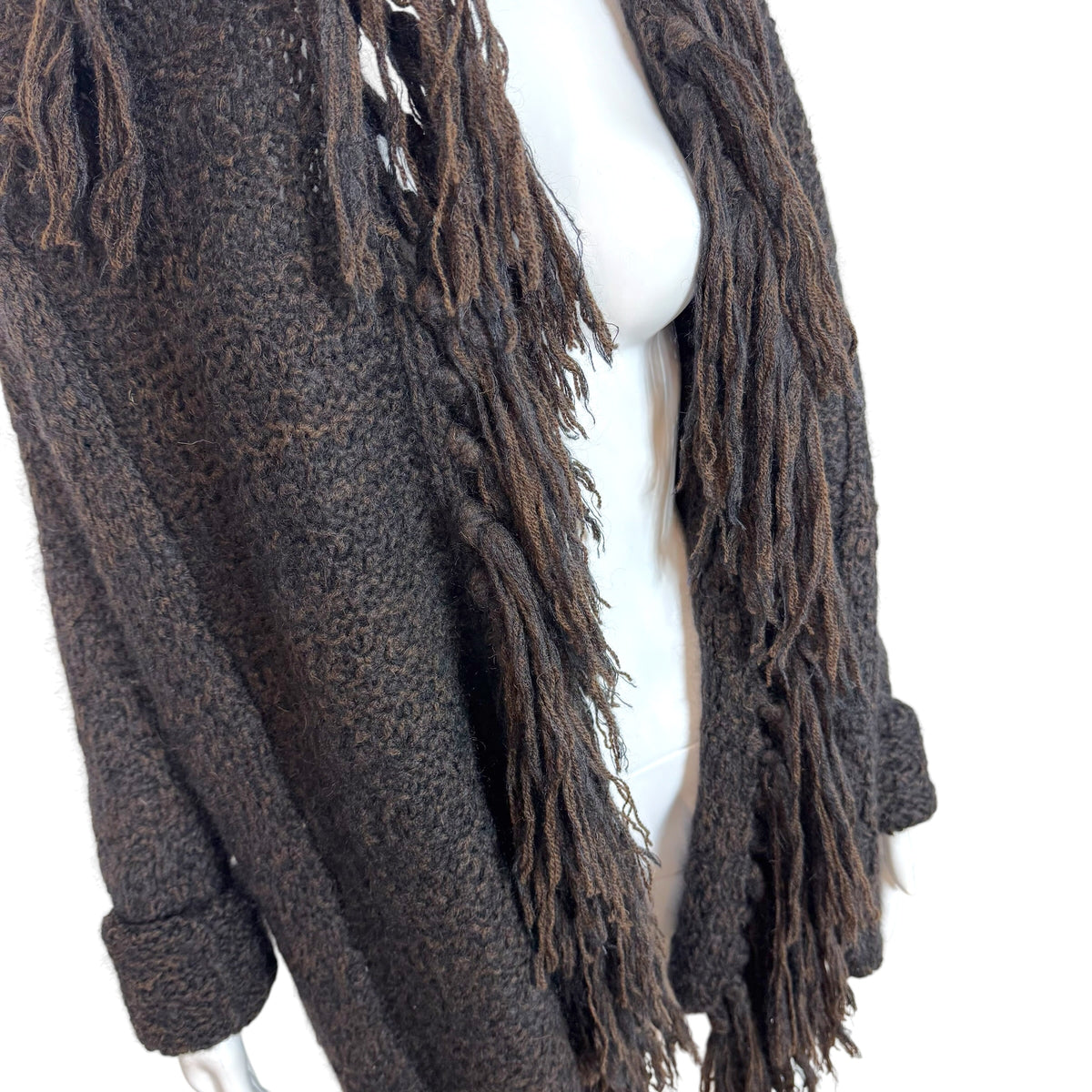 Gucci F/W 2012 Brown Fringe Trim Cardigan