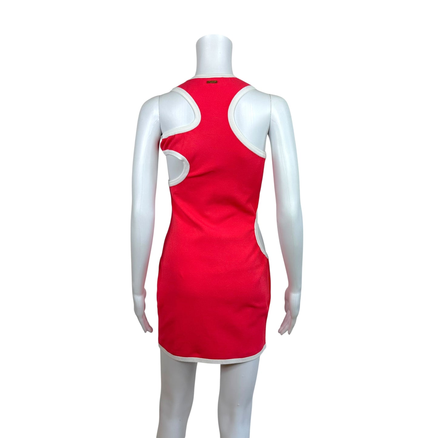 Dsquared2 Red & White Cut-Out Mini Dress