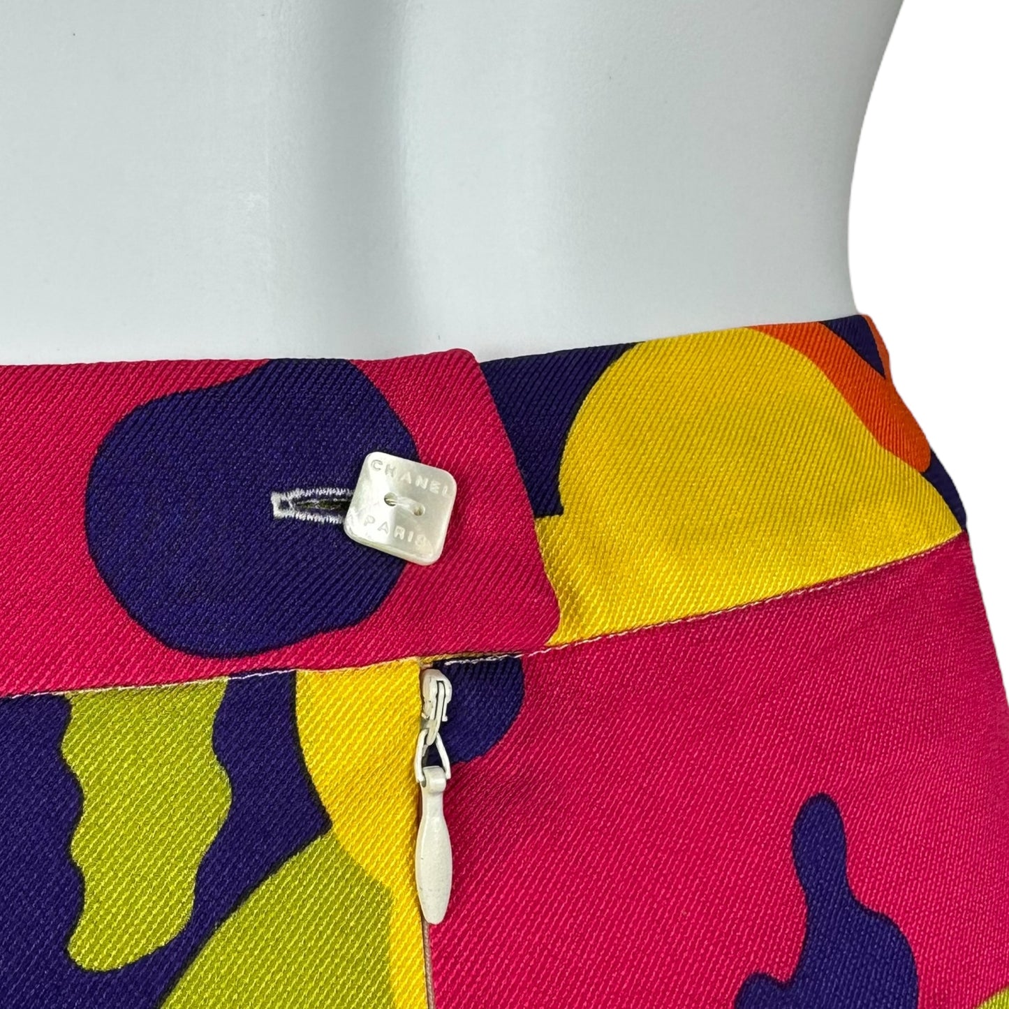 Chanel 2000 Multicolor Floral Printed Midi Skirt