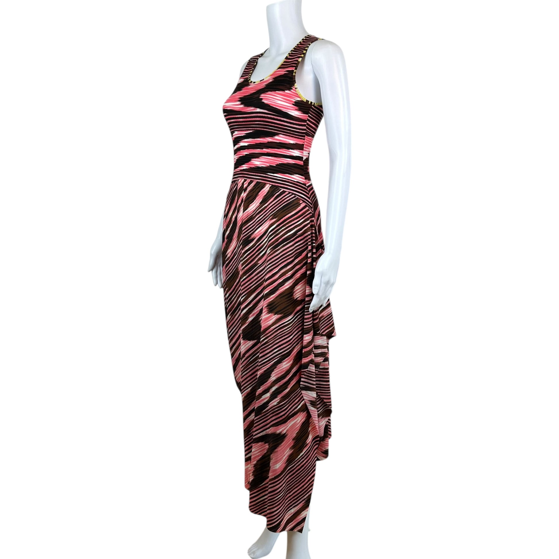 Missoni Knit Maxi Dress Pink Black Swirl Print
