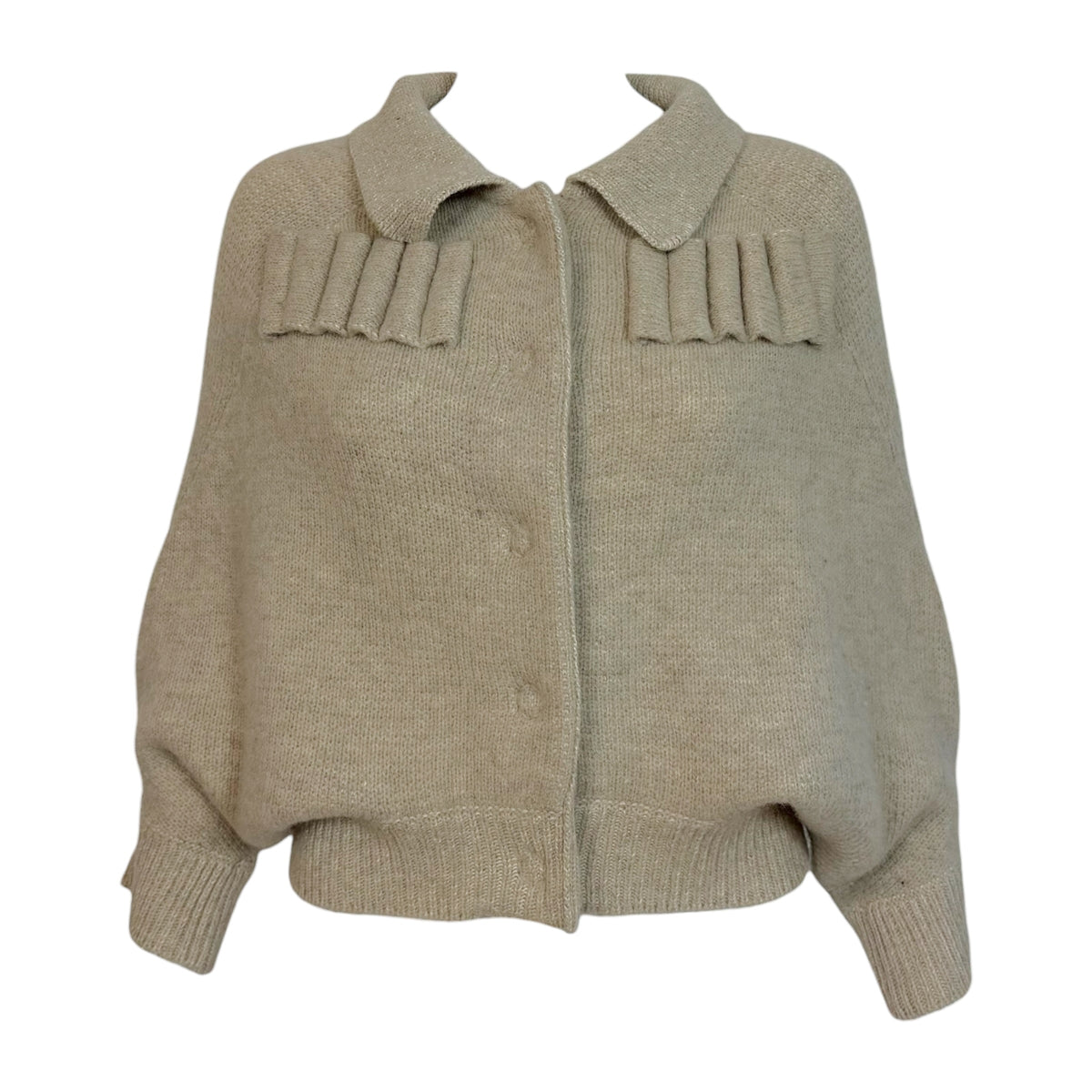 Louis Vuitton Oatmeal Knit 'Upside Down' Cardigan Sweater