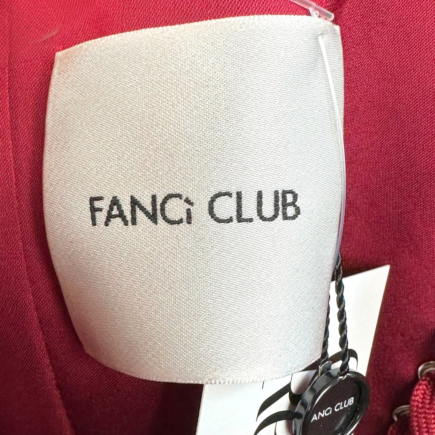 Fanci Club Clavicle Red Lace Up Corset Satin Midi Dress w/ Slit NEW