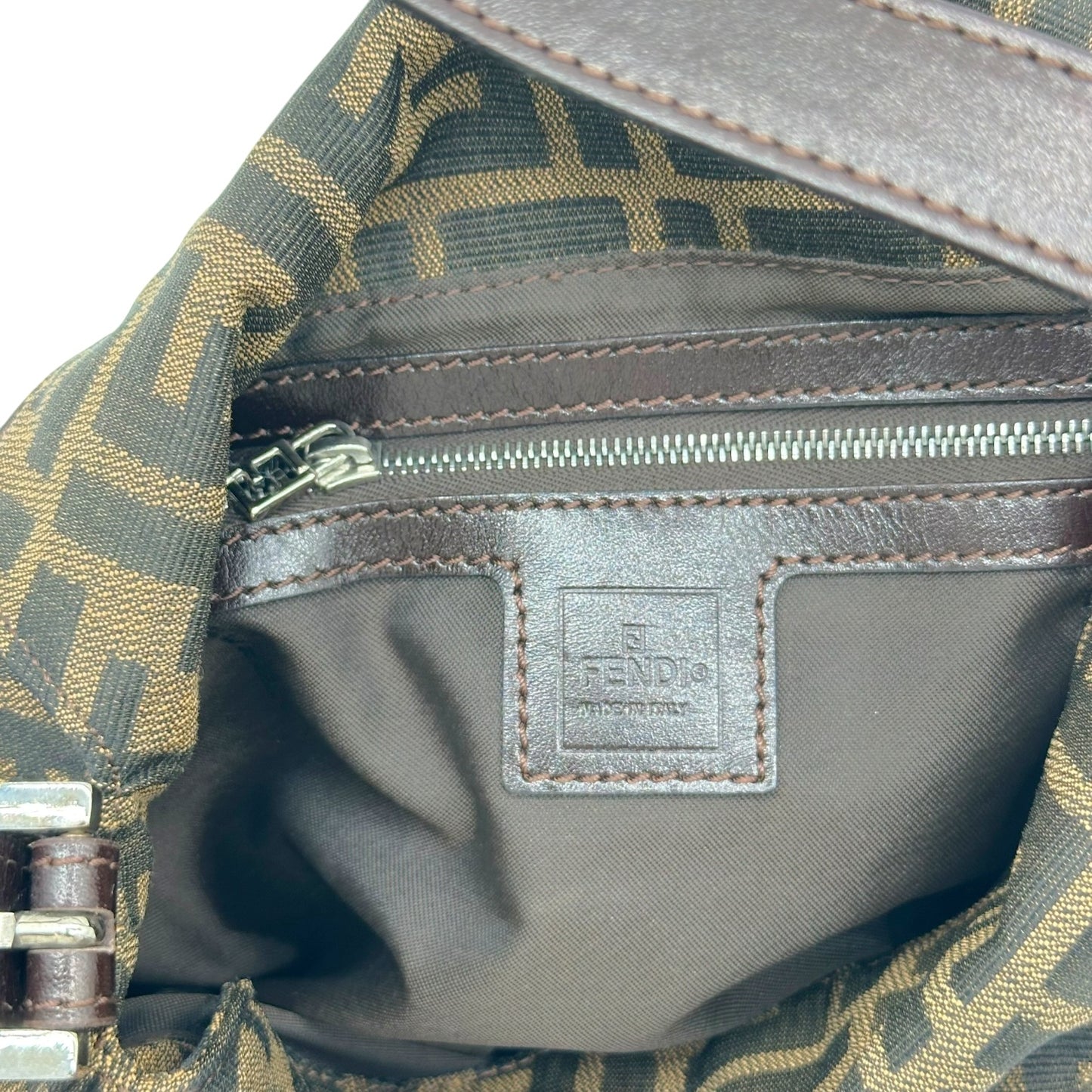 Fendi Monogram Square Fold-Over Baguette Bag