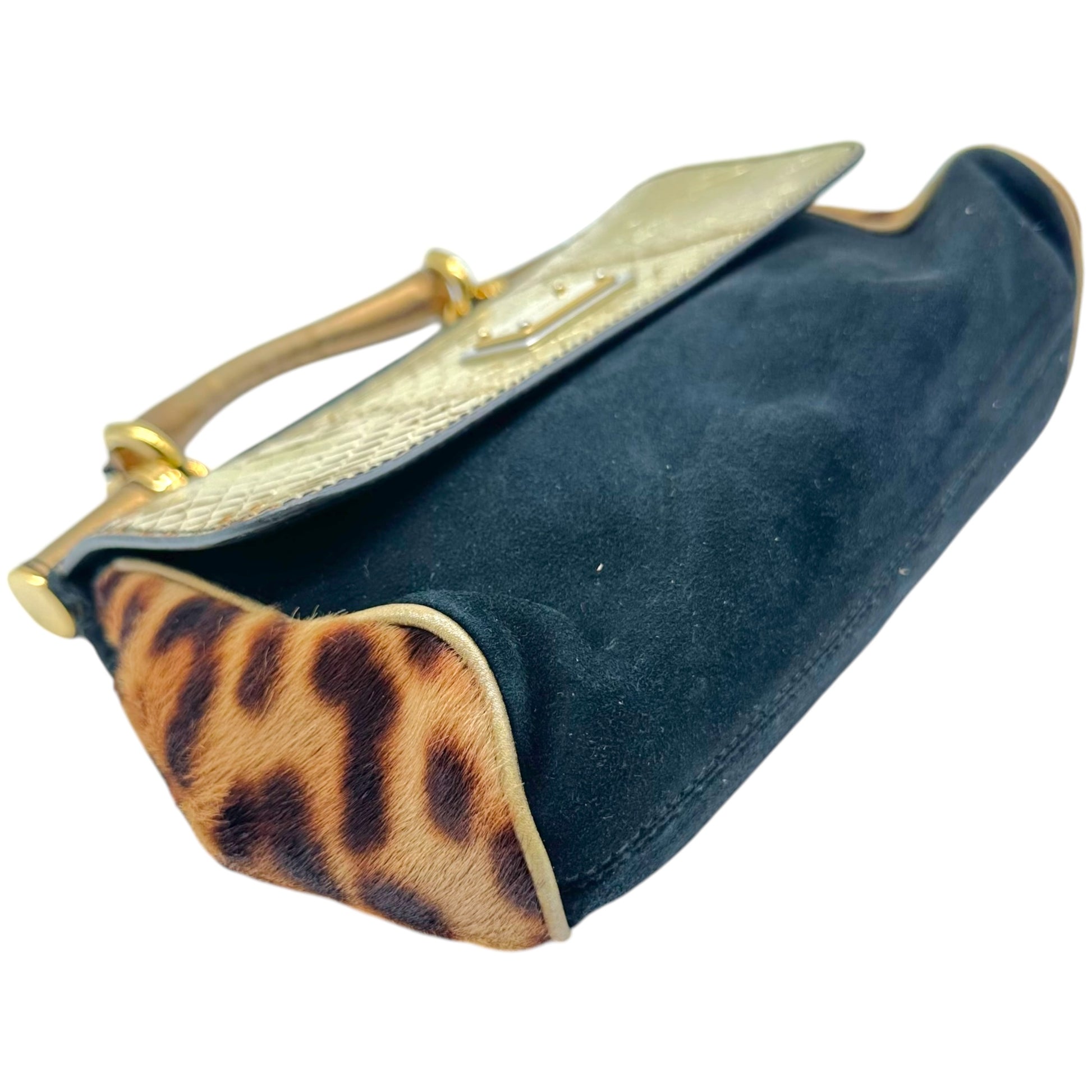 Dolce & Gabbana Mini Sicily Bag Leopard Ponyhair Gold Snakeskin
