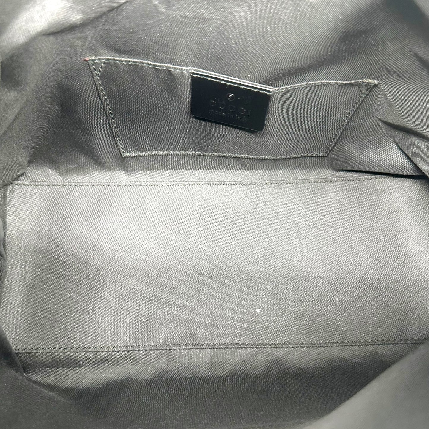 Gucci Black Embossed Monogram Suede Shoulder Bag