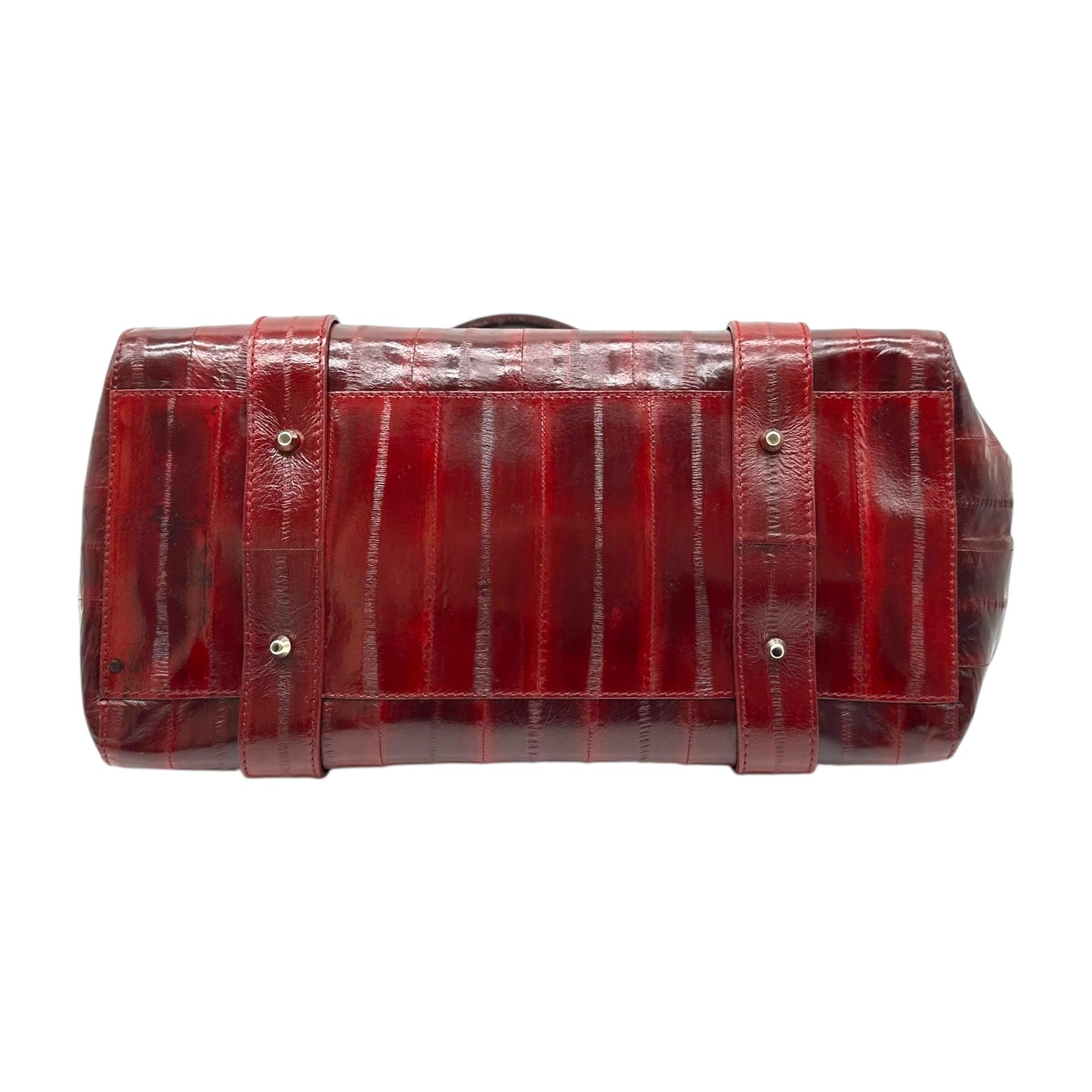 Dolce & Gabbana Burgundy Eel Skin East-West Bowler Bag