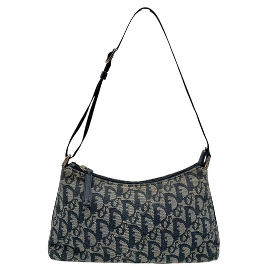 Christian Dior Navy Blue Trotter Monogram Shoulder Pochette Bag