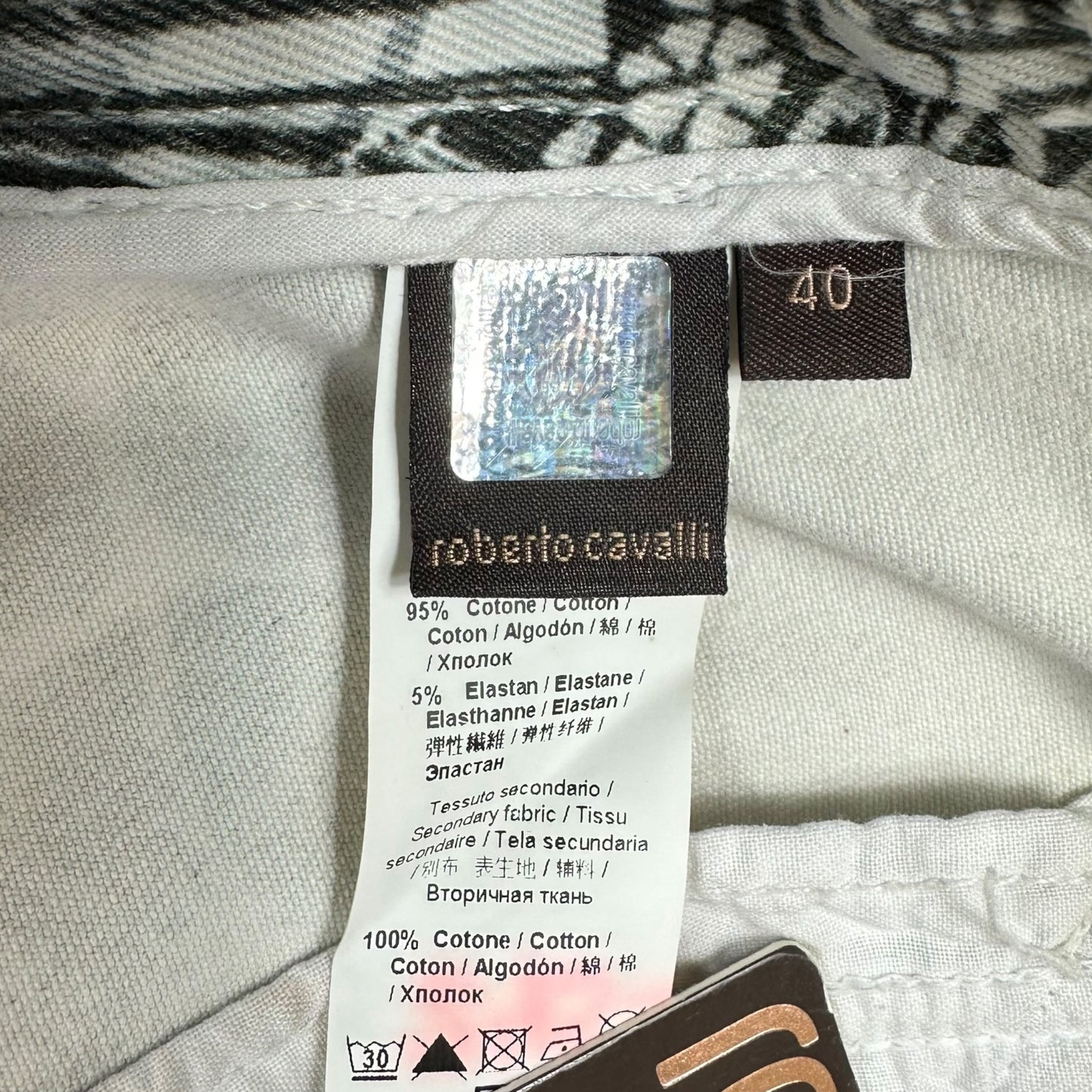 Roberto Cavalli Black & White Printed Shorts NEW
