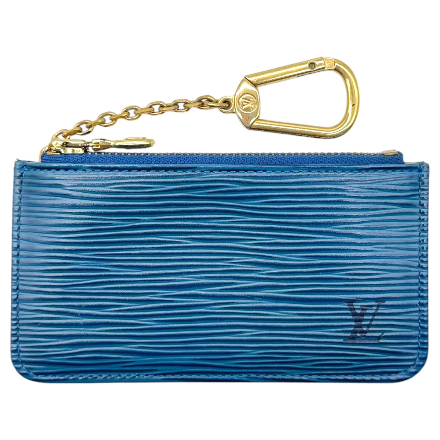 Louis Vuitton Blue Epi Leather Zip Key Pouch