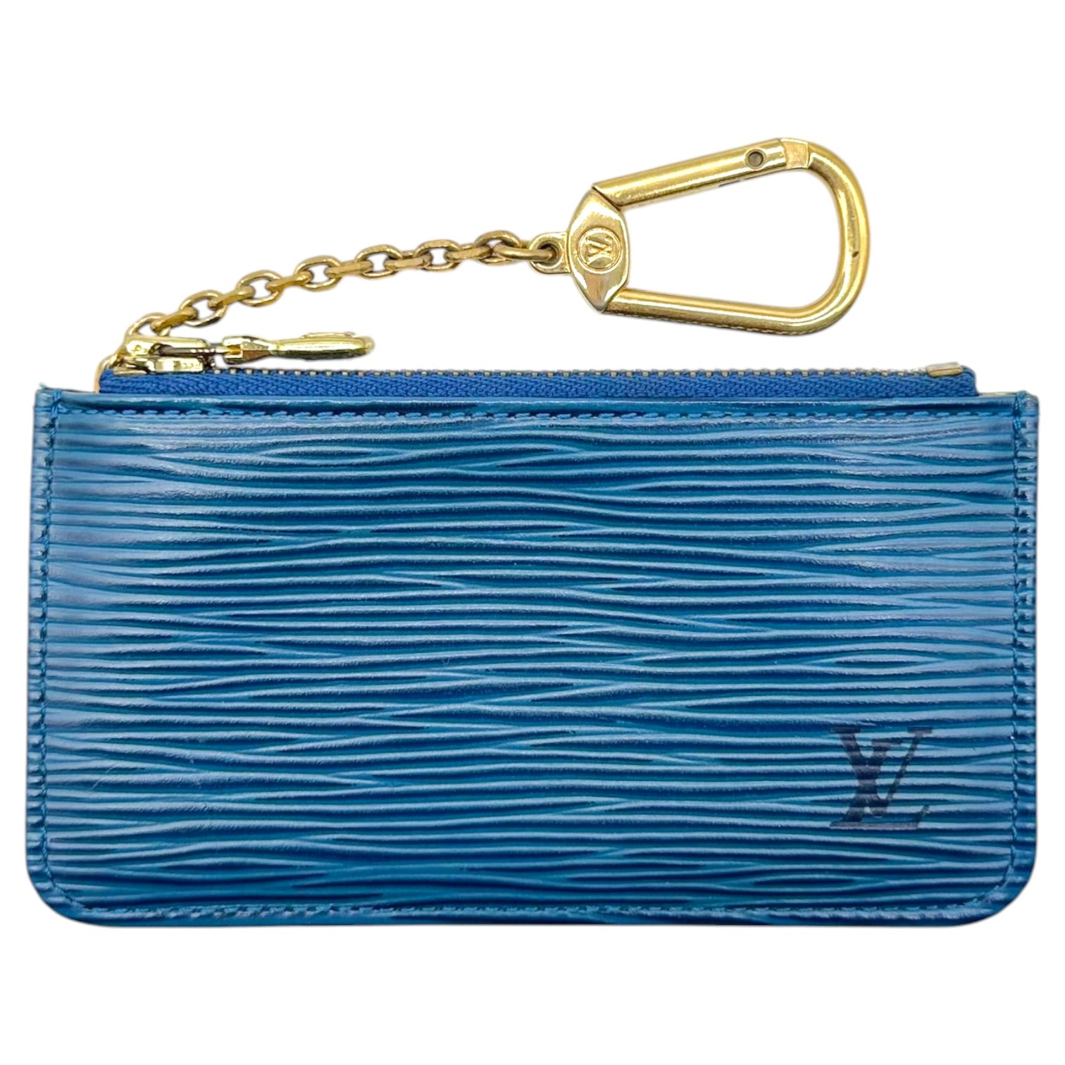 Louis Vuitton Blue Epi Leather Zip Key Pouch
