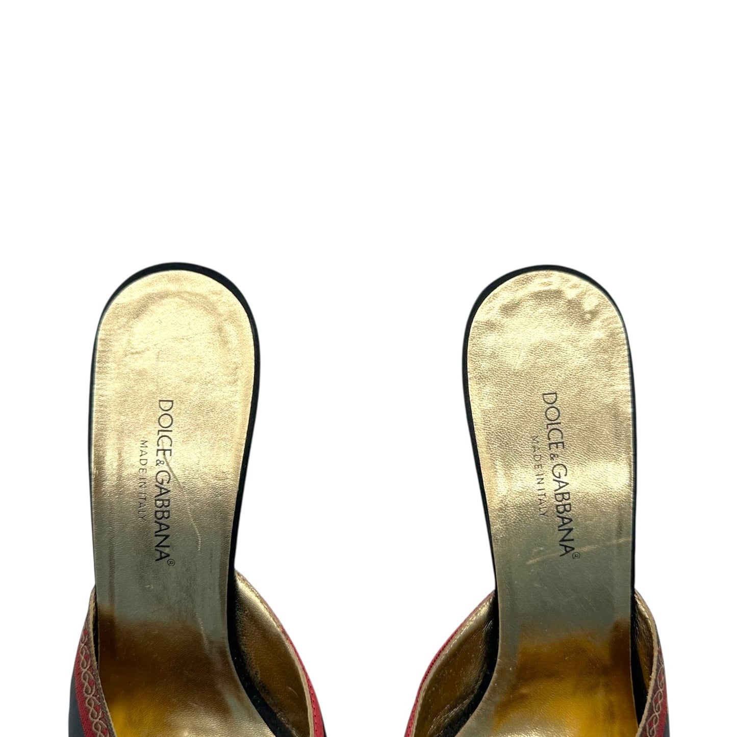 Dolce & Gabbana Asian-Inspired Printed Silk Kitten Heel Mules