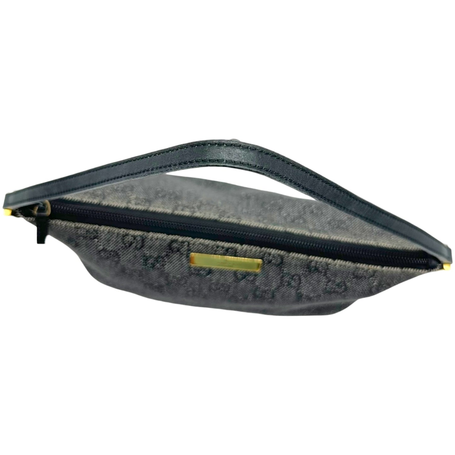 Gucci Gray Denim Monogram Boat Pochette Mini Bag