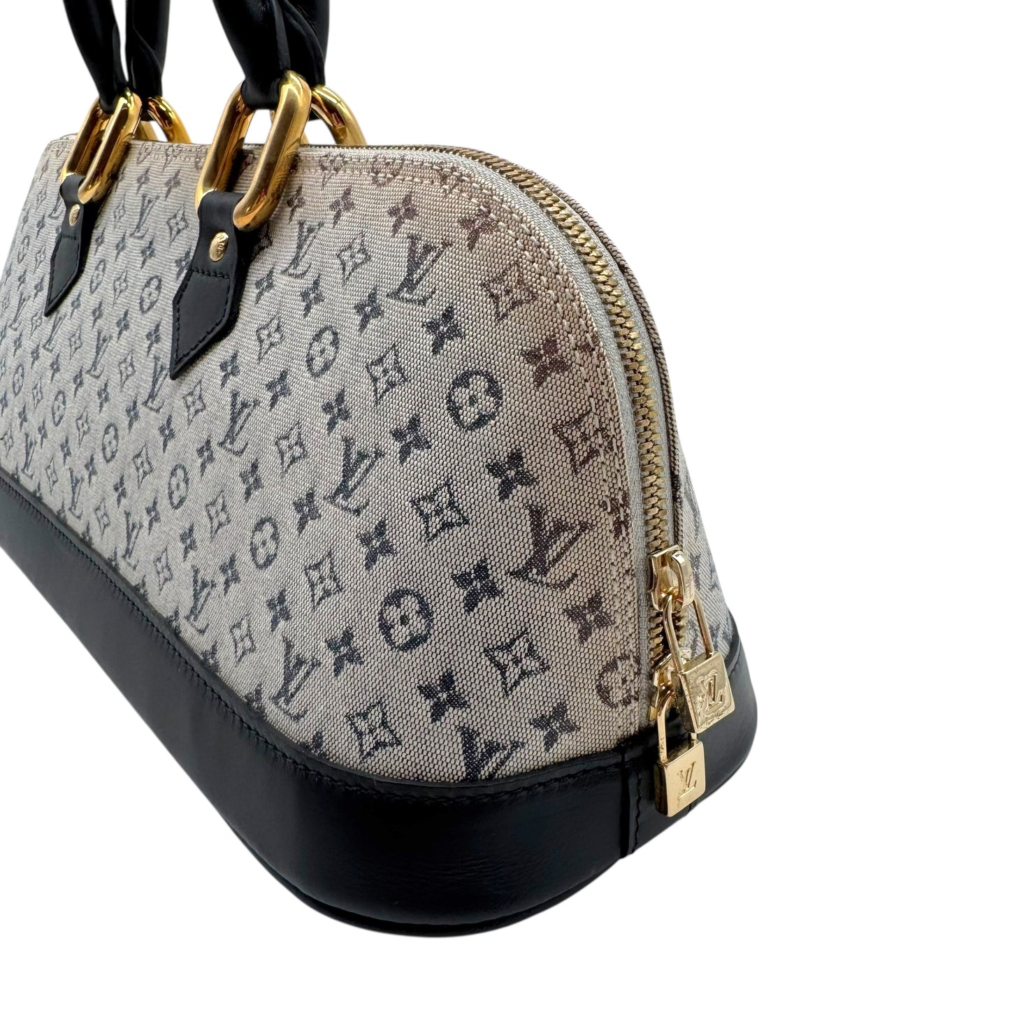 Louis Vuitton Navy Blue Lin Monogram East West Alma Bag