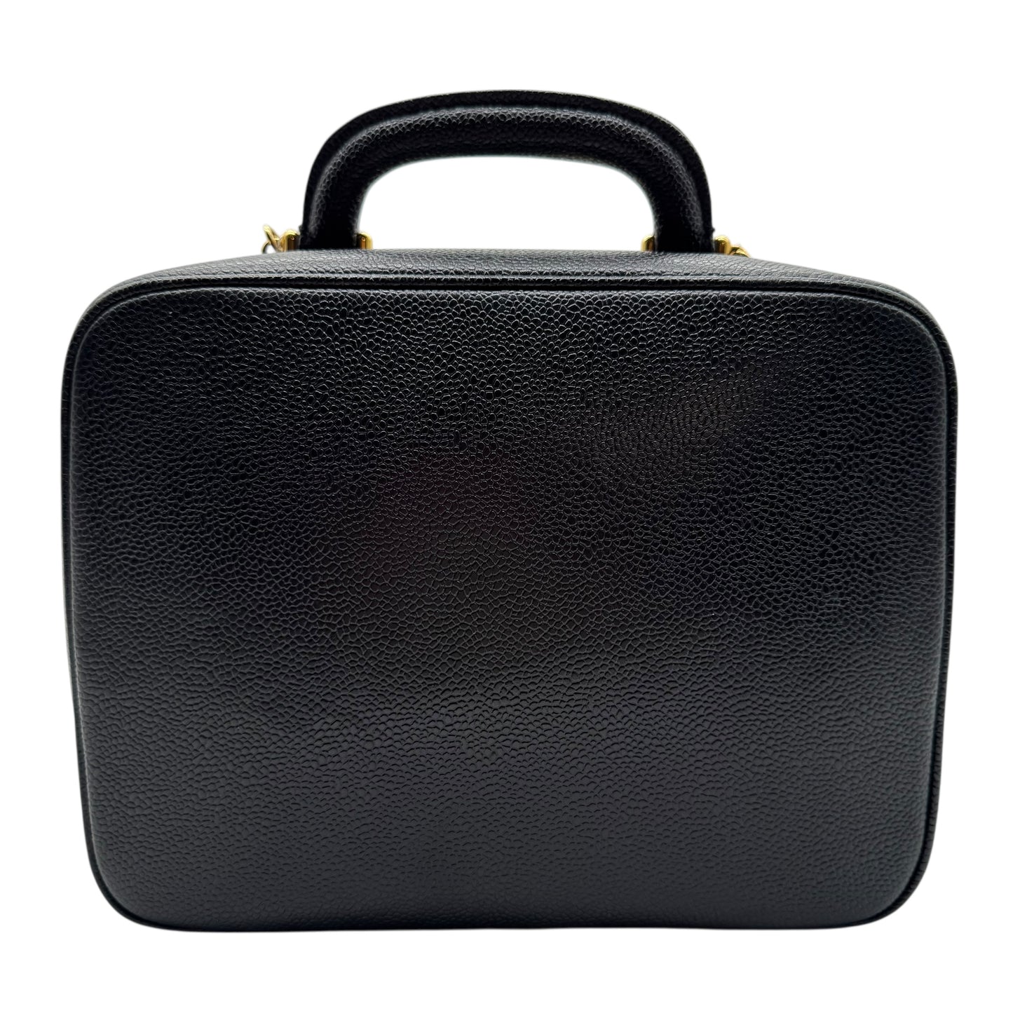 Chanel Black Caviar Leather 2-Way Satchel Vanity Bag 1996-97 - Outfit Repeater