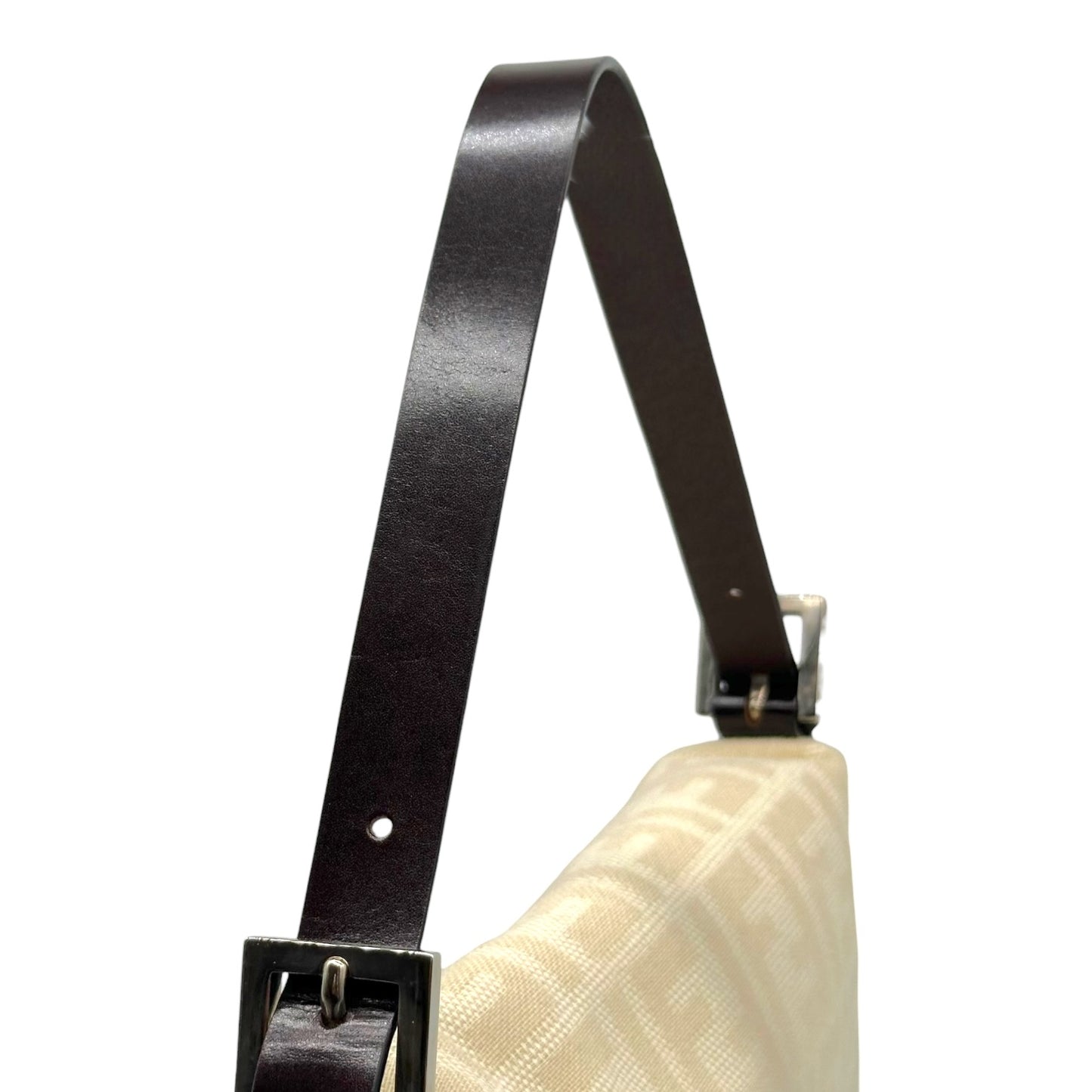 Fendi Ivory & Brown Zucca Monogram Classic Baguette Bag