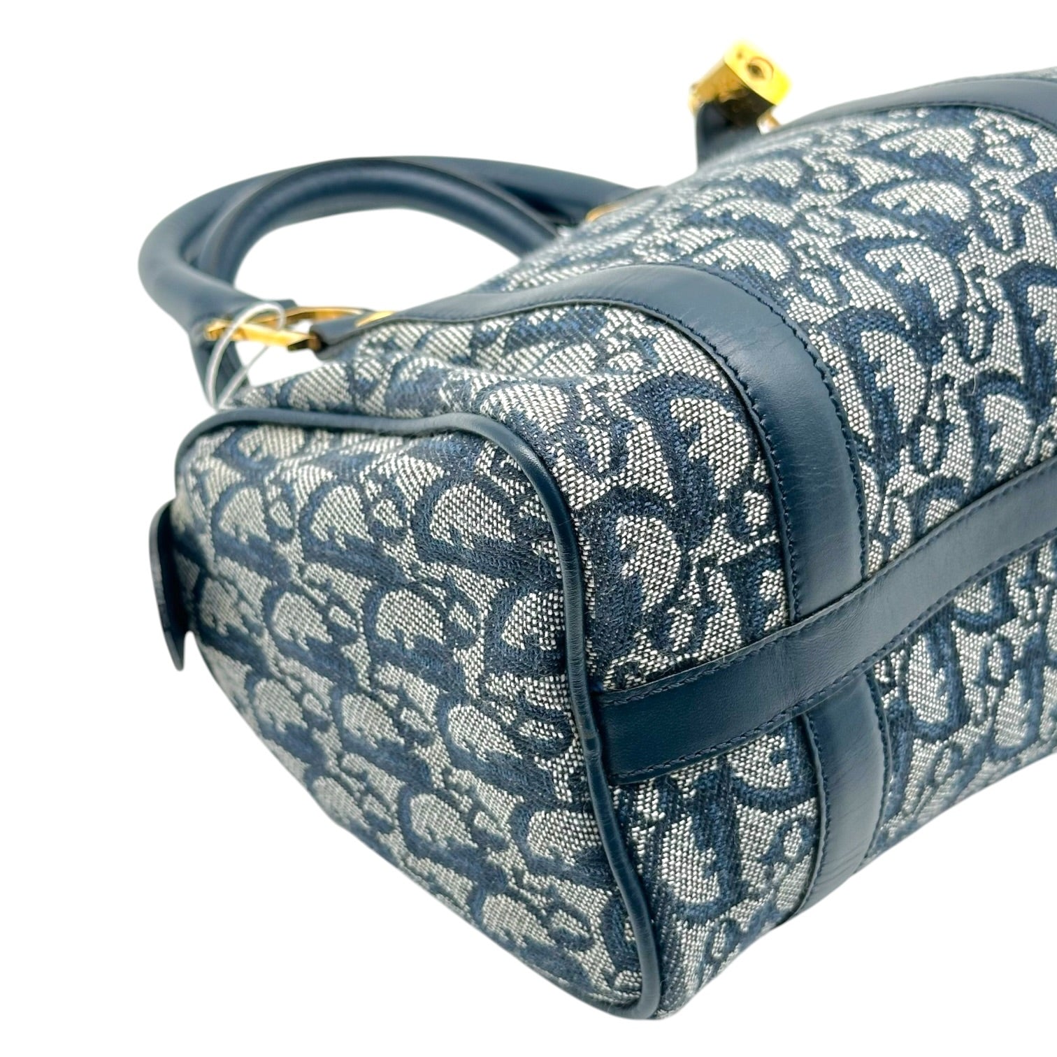 Christian Dior Mini Boston Bag Blue Trotter Monogram