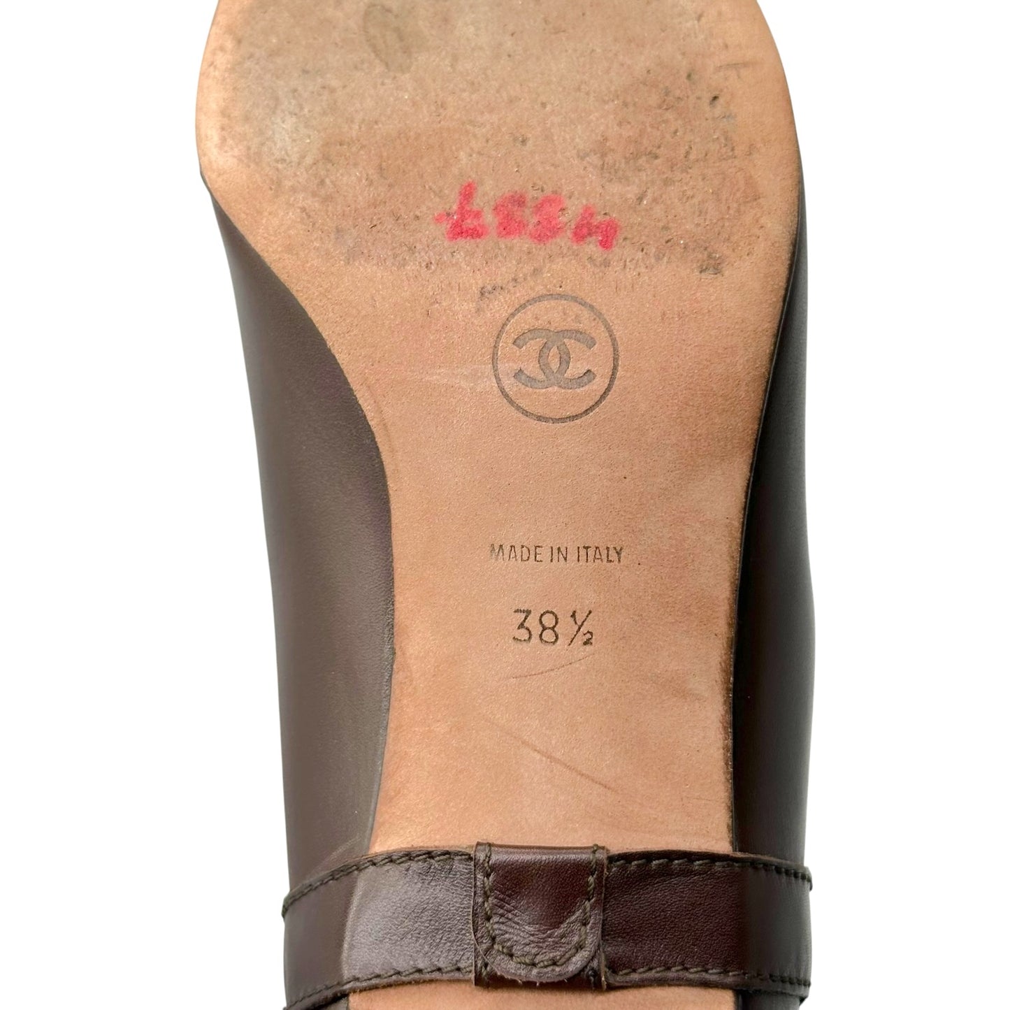 Chanel Brown & Black Leather Heeled Riding Boots