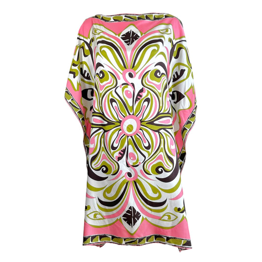 Emilio Pucci Silk Khaftan Dress Coral Green Print