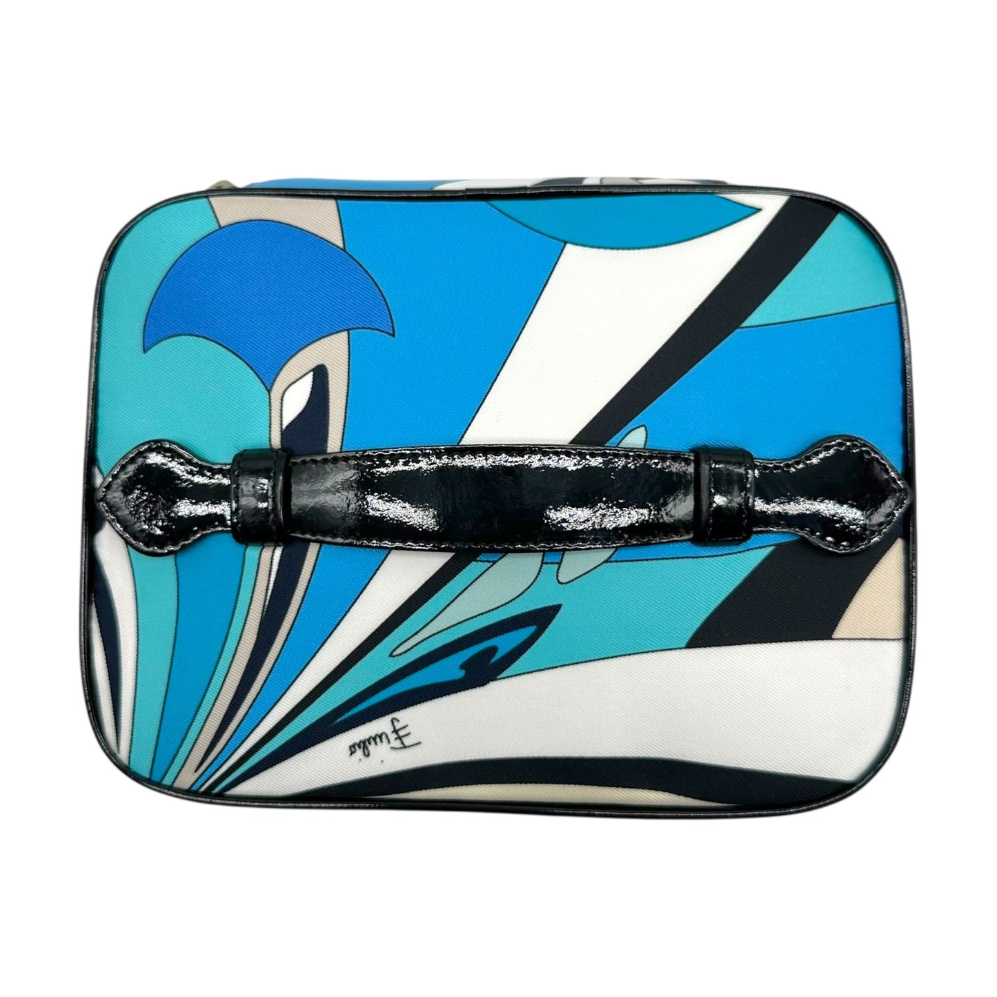 Emilio Pucci Blue Printed Top Handle Mini Vanity Bag