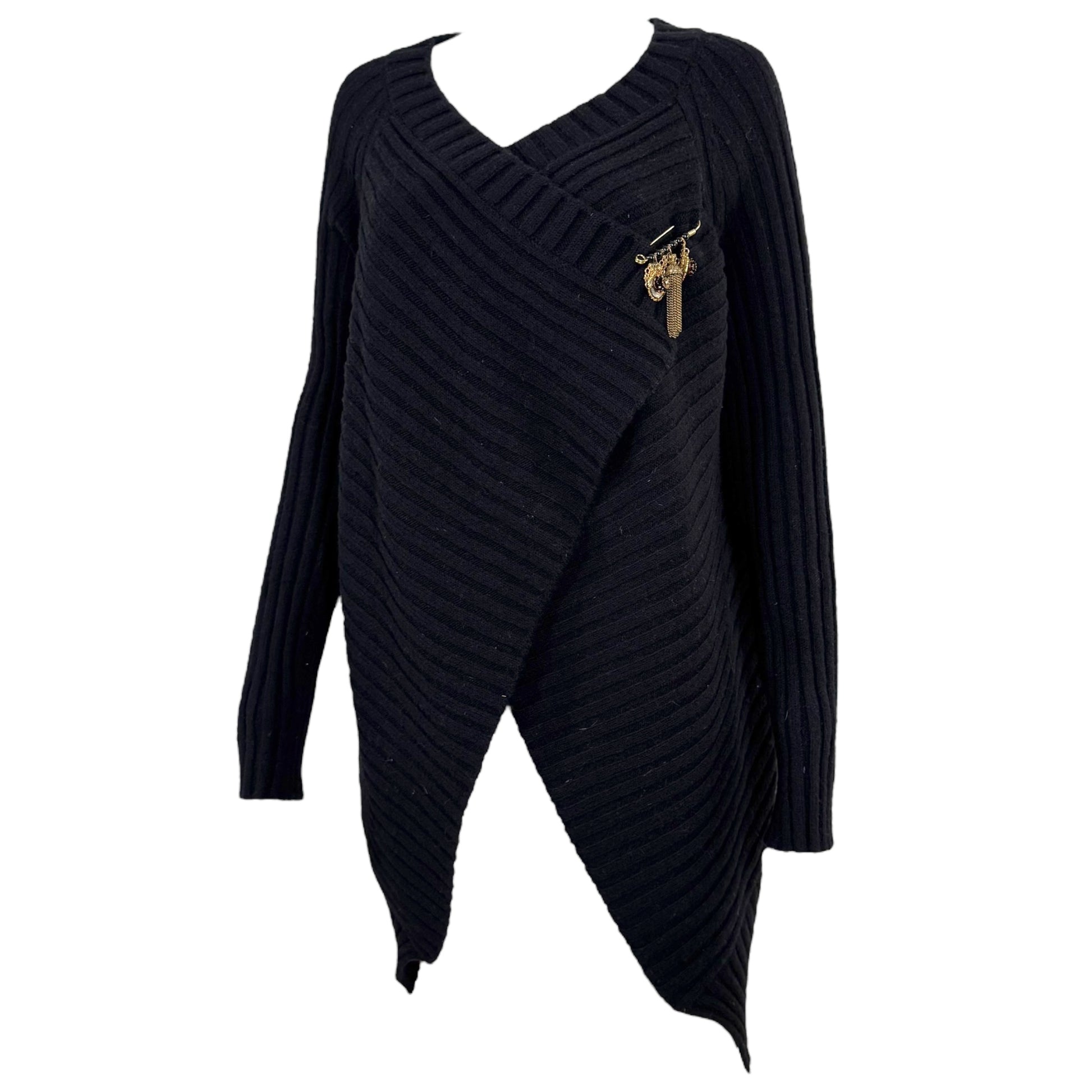 Dolce & Gabbana Black Knit Safety Pin Cape Cardigan NEW - Outfit Repeater