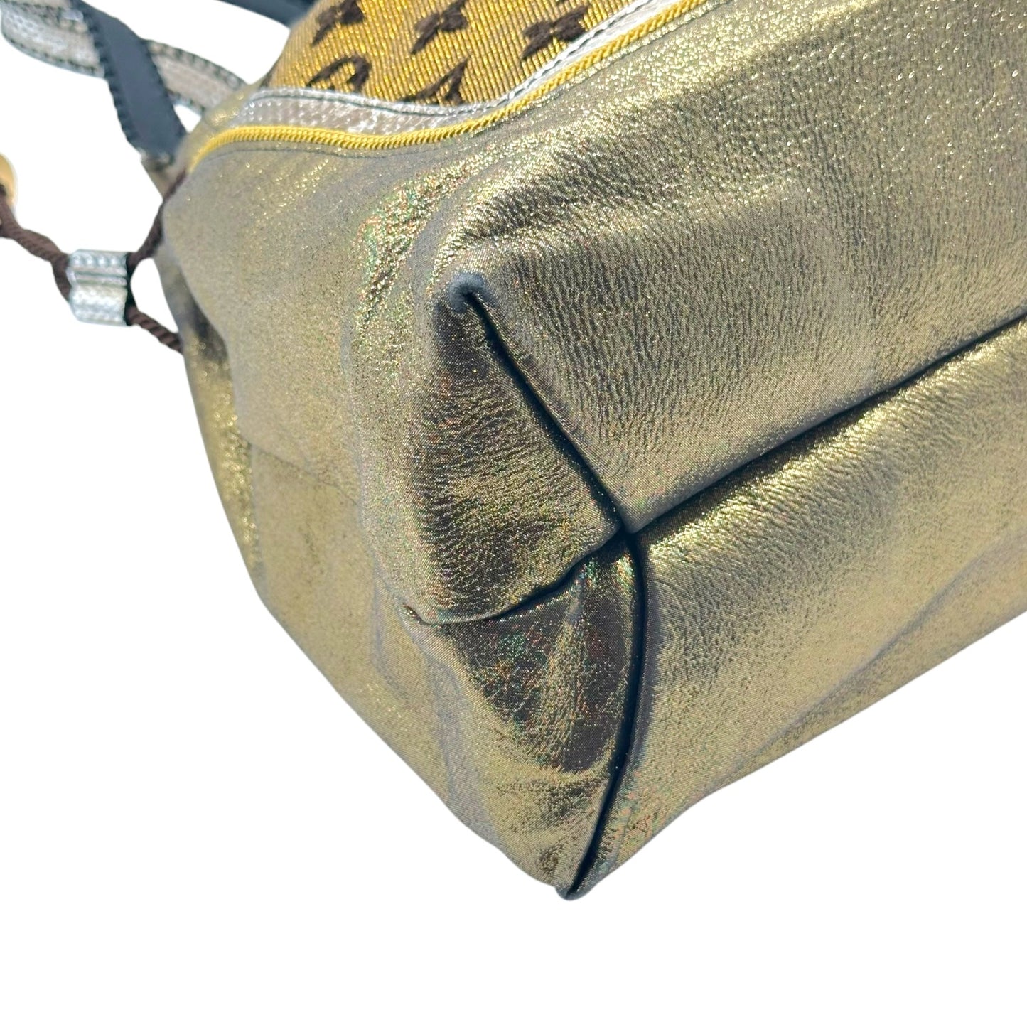 Louis Vuitton S/S 2009 Sunbird Gold & Silver Snakeskin & Canvas Tote Bag