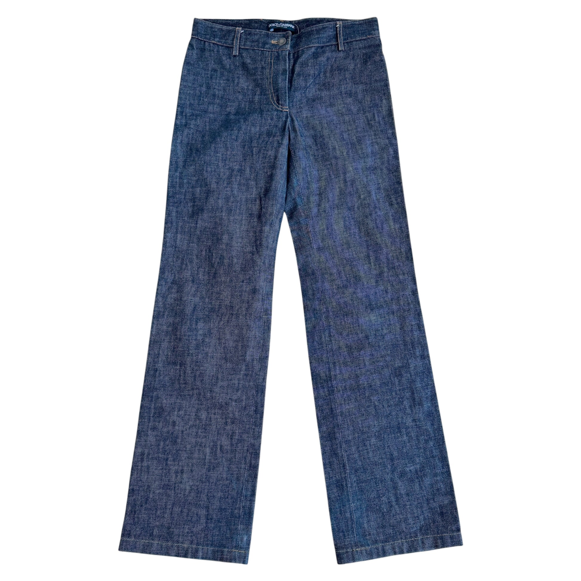 Dolce & Gabbana Blue Denim Butterfly Pocket Jeans