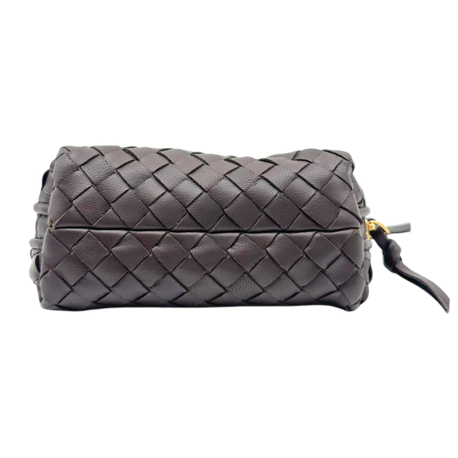Bottega Veneta Mini Cosmetic Pouch Brown Intrecciato Leather