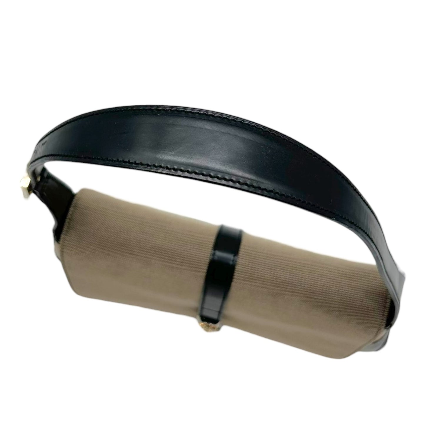 Gucci Gray Canvas & Black Leather Jackie Shoulder Bag