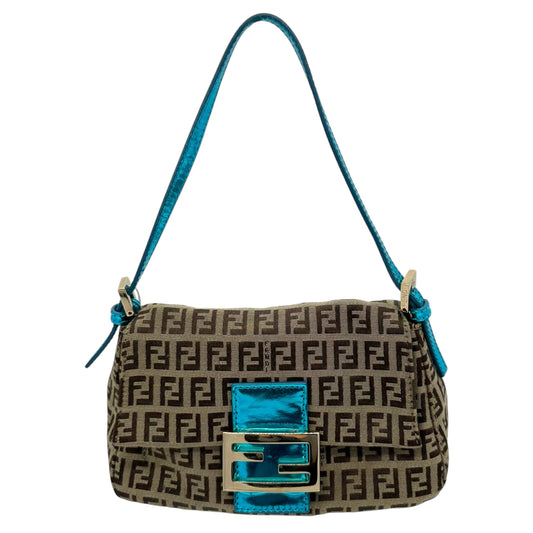 Fendi Zucca Mini Mama Baguette Bag w/ Blue - Outfit Repeater