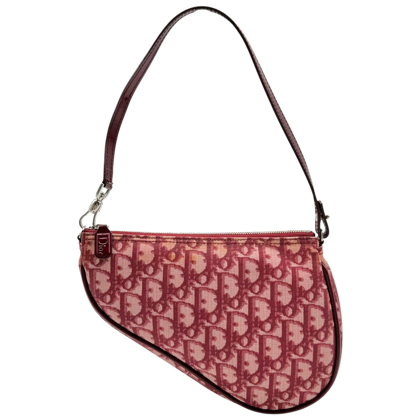 Christian Dior Red Trotter Monogram Mini Saddle Bag