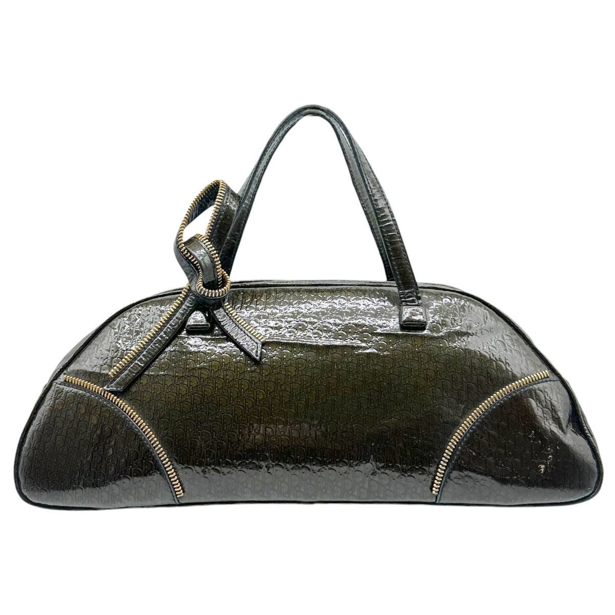 Christian Dior East-West Bowler Handbag Dark Khaki Green