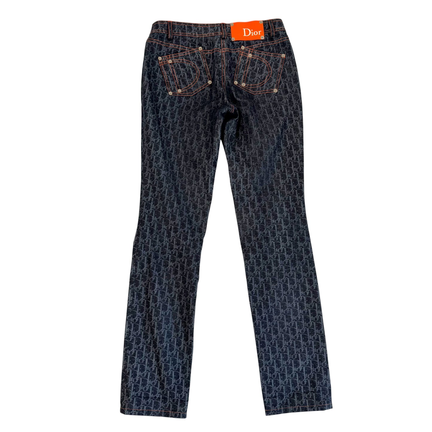 Christian Dior S/S 2006 Dior Flight Navy Blue Trotter Monogram Jeans