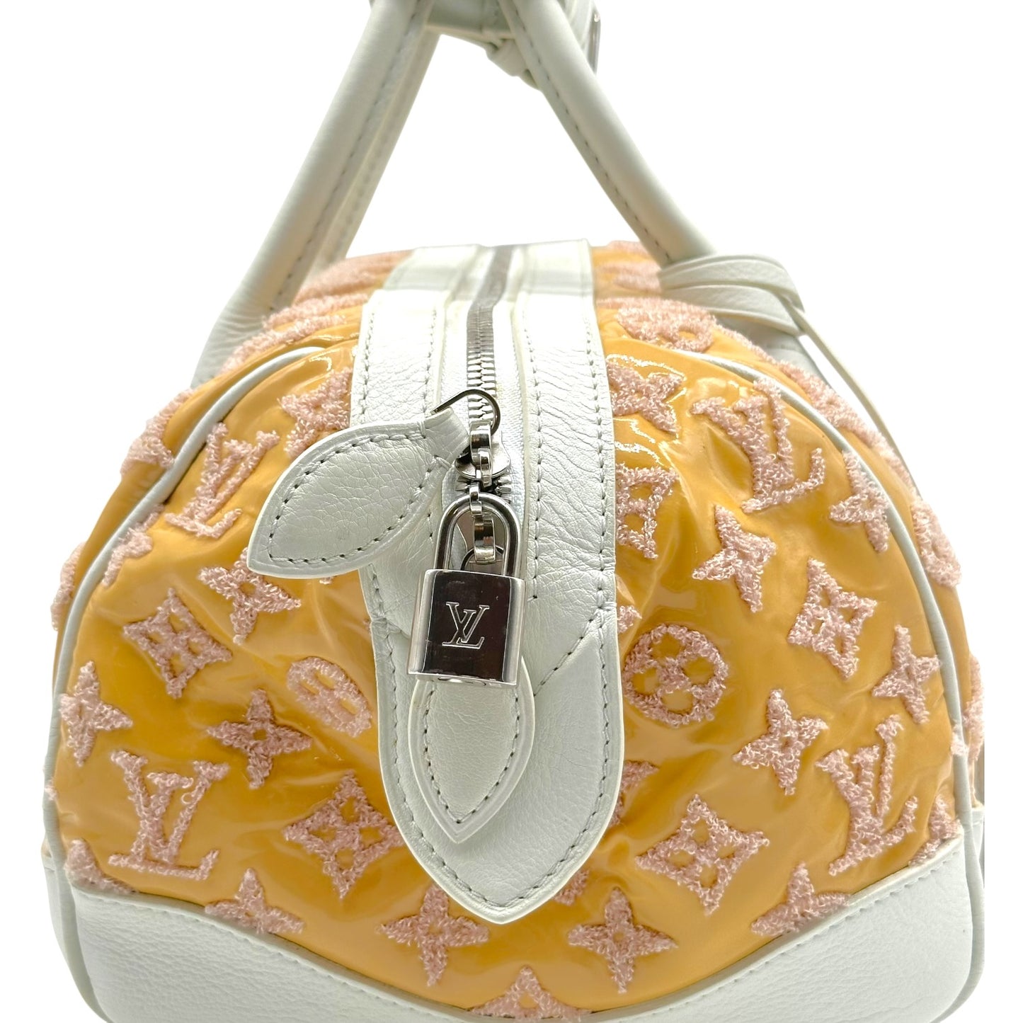Louis Vuitton Yellow Leather & Terry Monogram Round Speedy 30 Bag