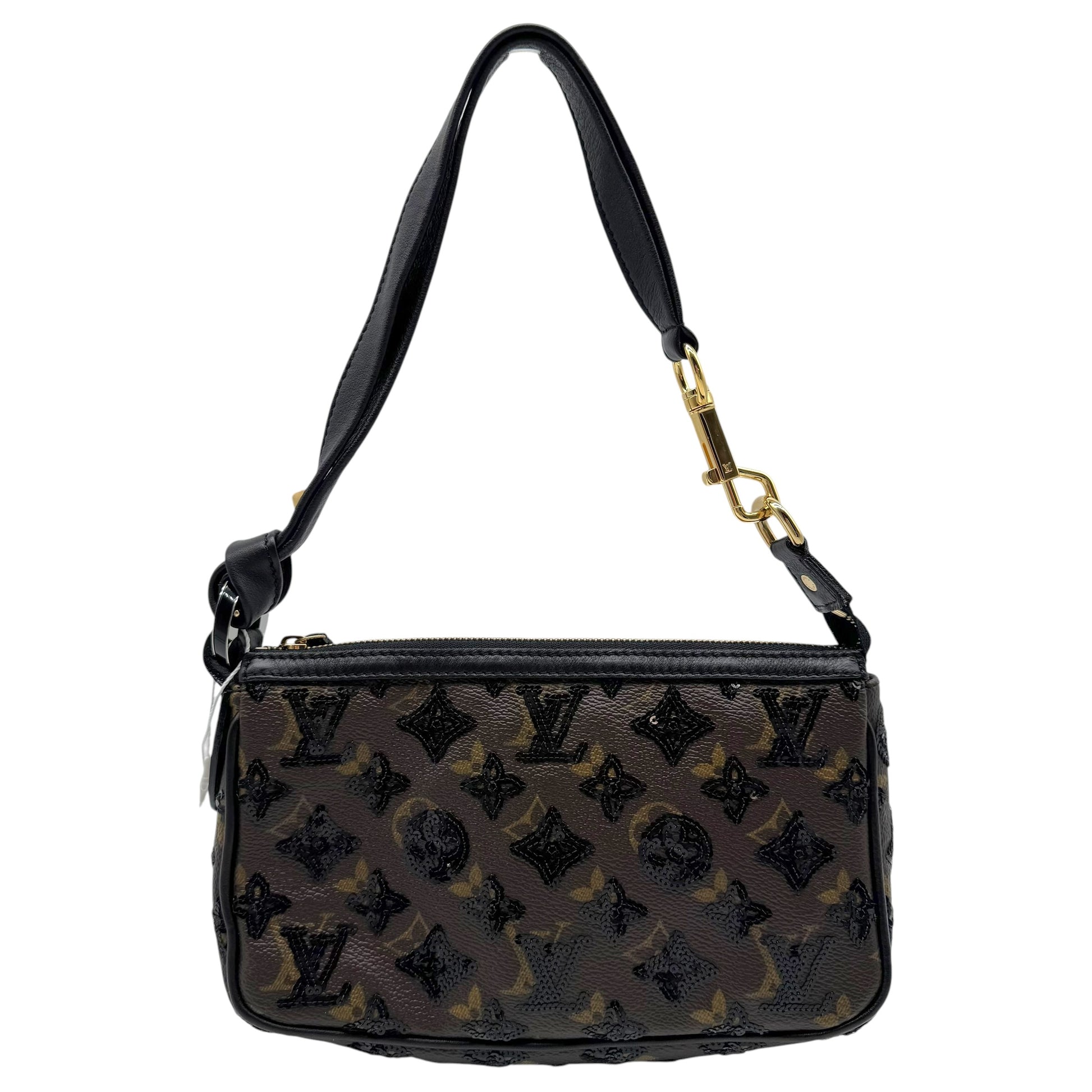 Louis Vuitton Pochette Bag Monogram Sequin Dark Brown