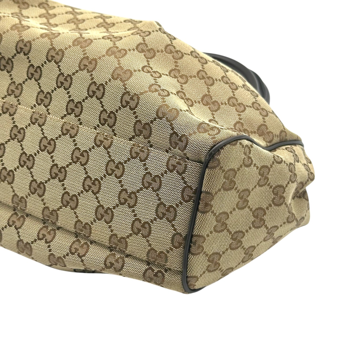 Gucci Tan Monogram Brown Leather Shoulder Bag