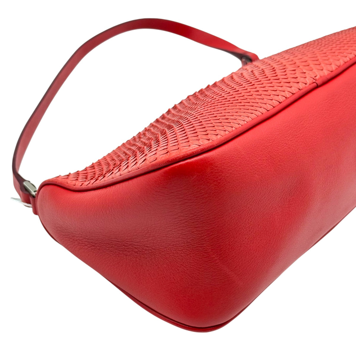 Salvatore Ferragamo Red Python Leather Pochette Bag