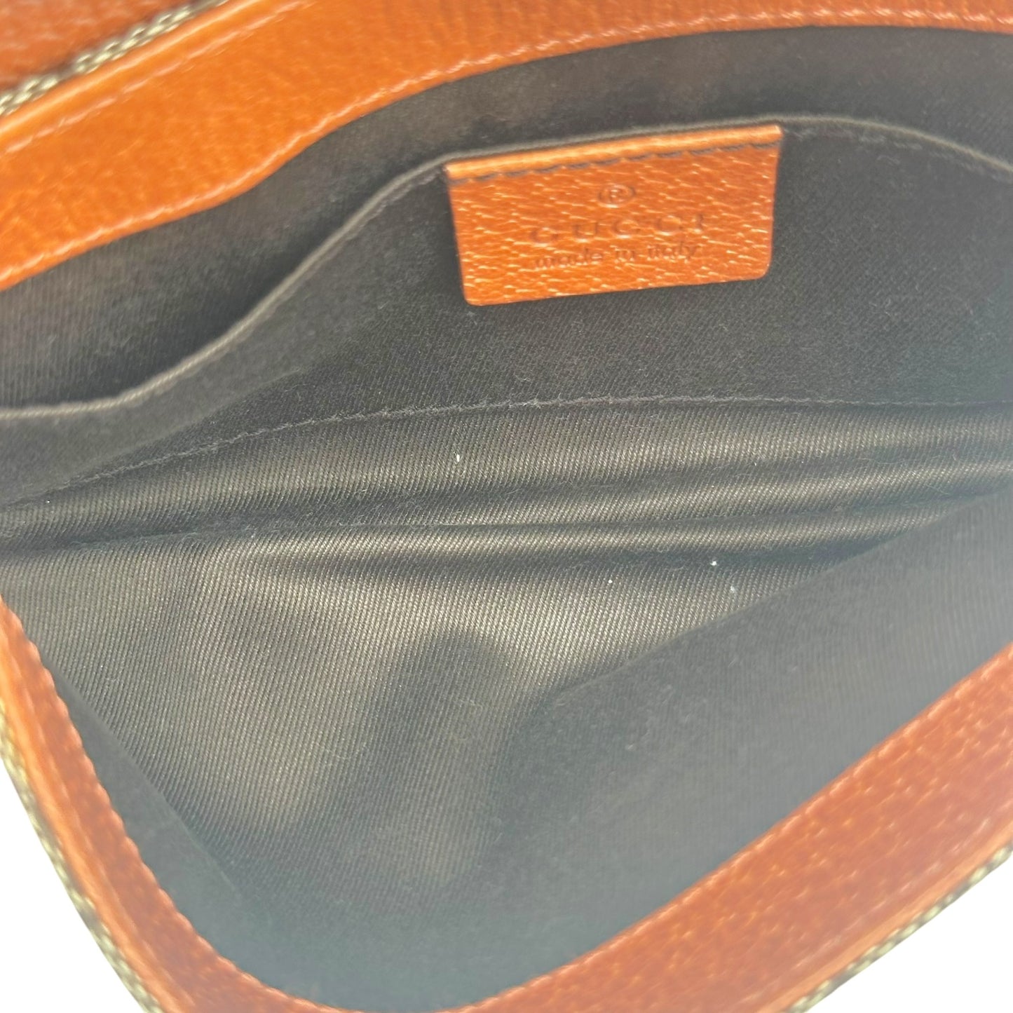 Gucci Tan Monogram & Studded Leather Pochette Bag