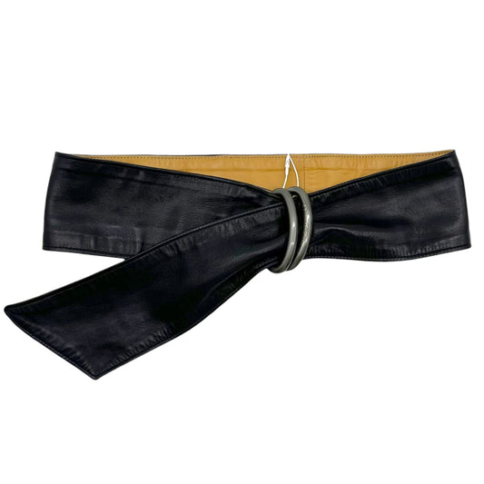 Chanel Black Lambskin Leather Double Ring Wrap Belt - Outfit Repeater