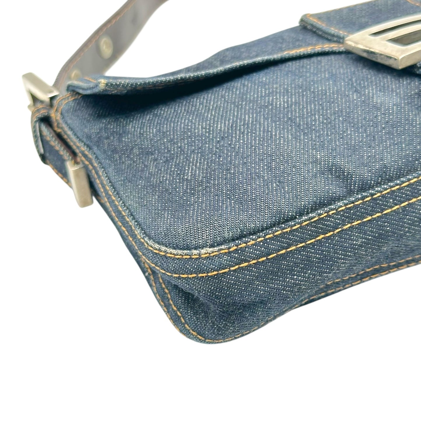 Fendi Dark Wash Denim Baguette Bag
