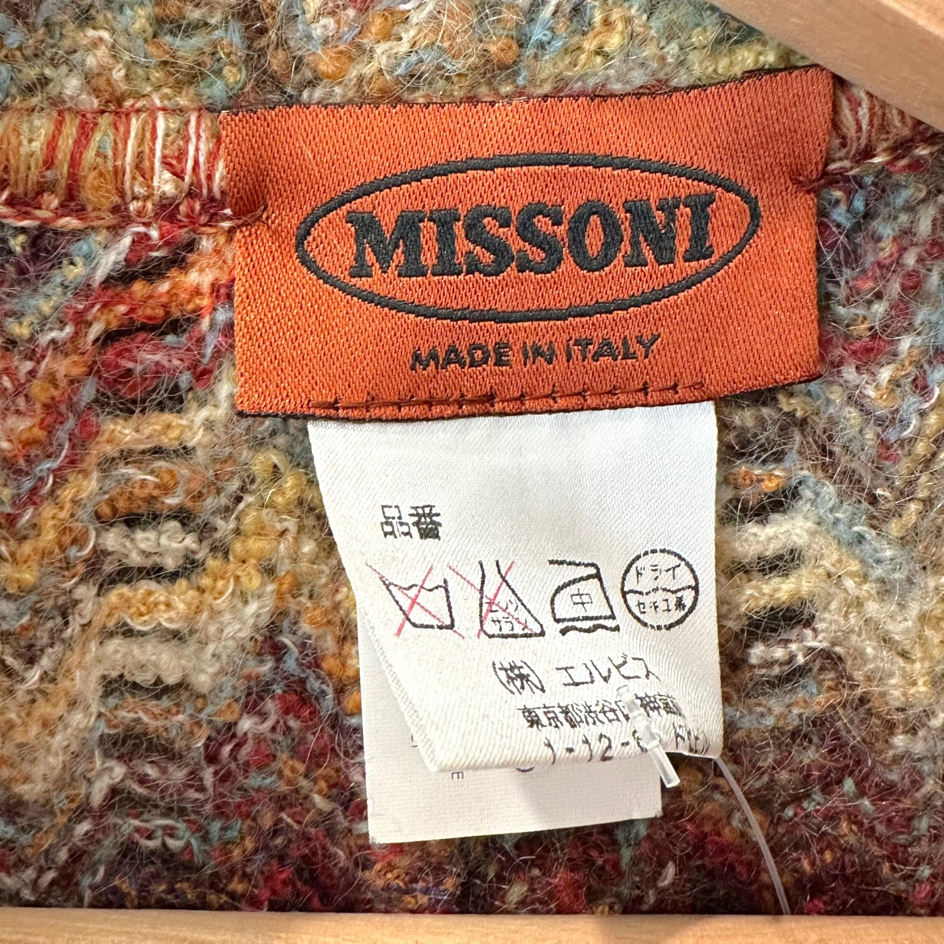 Missoni Multicolor Wool Mohair Chevron Knit Coat