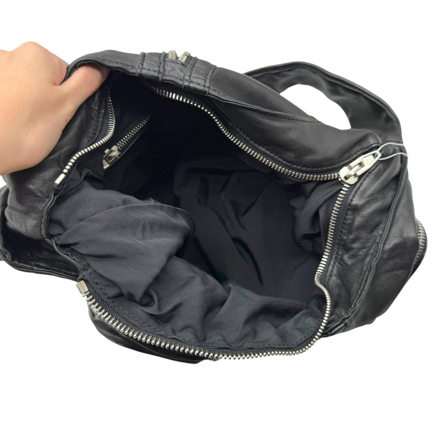 Alexander Wang Black Lambskin Donna Hobo Satchel Bag - Outfit Repeater