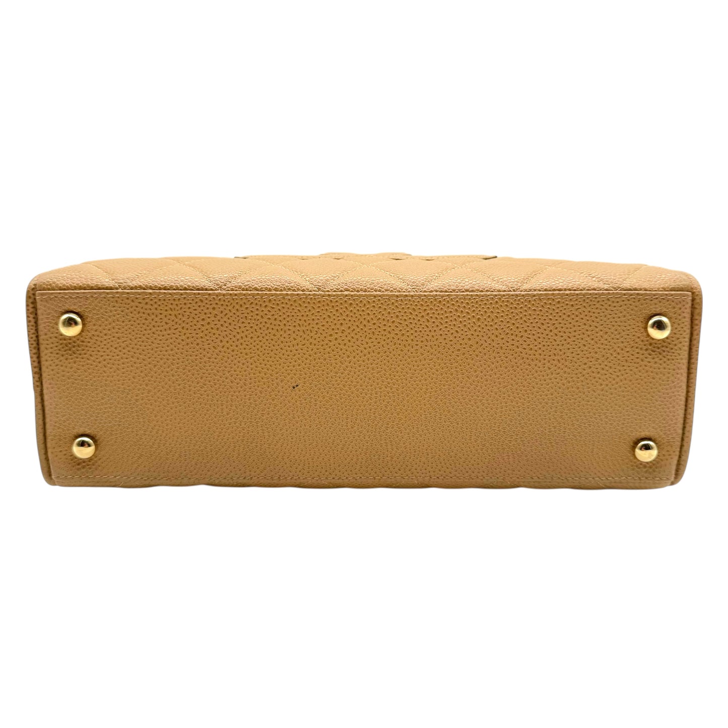 Chanel Matelasse Tan Caviar Leather CC Logo Mini Bowler Bag 2003-04 - Outfit Repeater