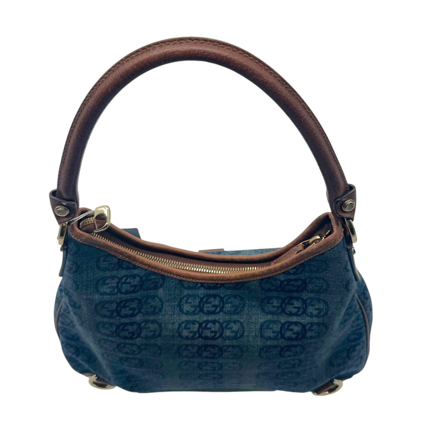 Gucci Denim Monogram Abby Shoulder Bag