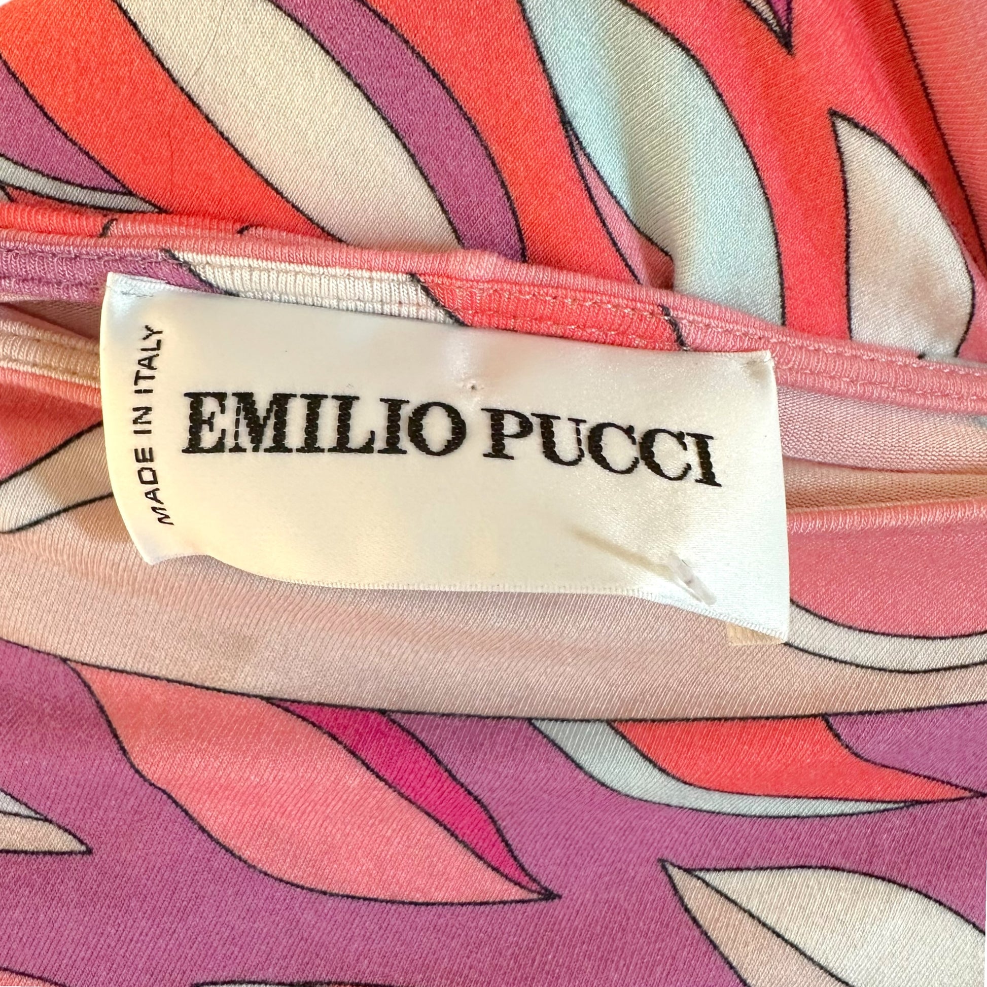 Emilio Pucci Off Shoulder Top Pink Purple Print Dolman