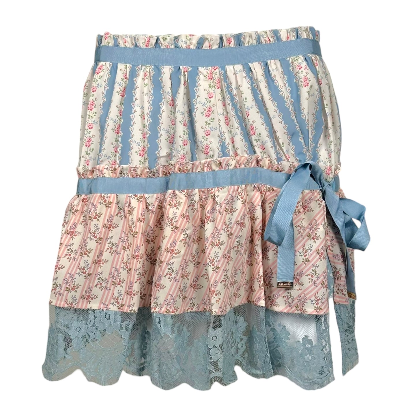 Dsquared2 S/S 2022 Runway Sample Pink & Blue Printed Mini Skirt