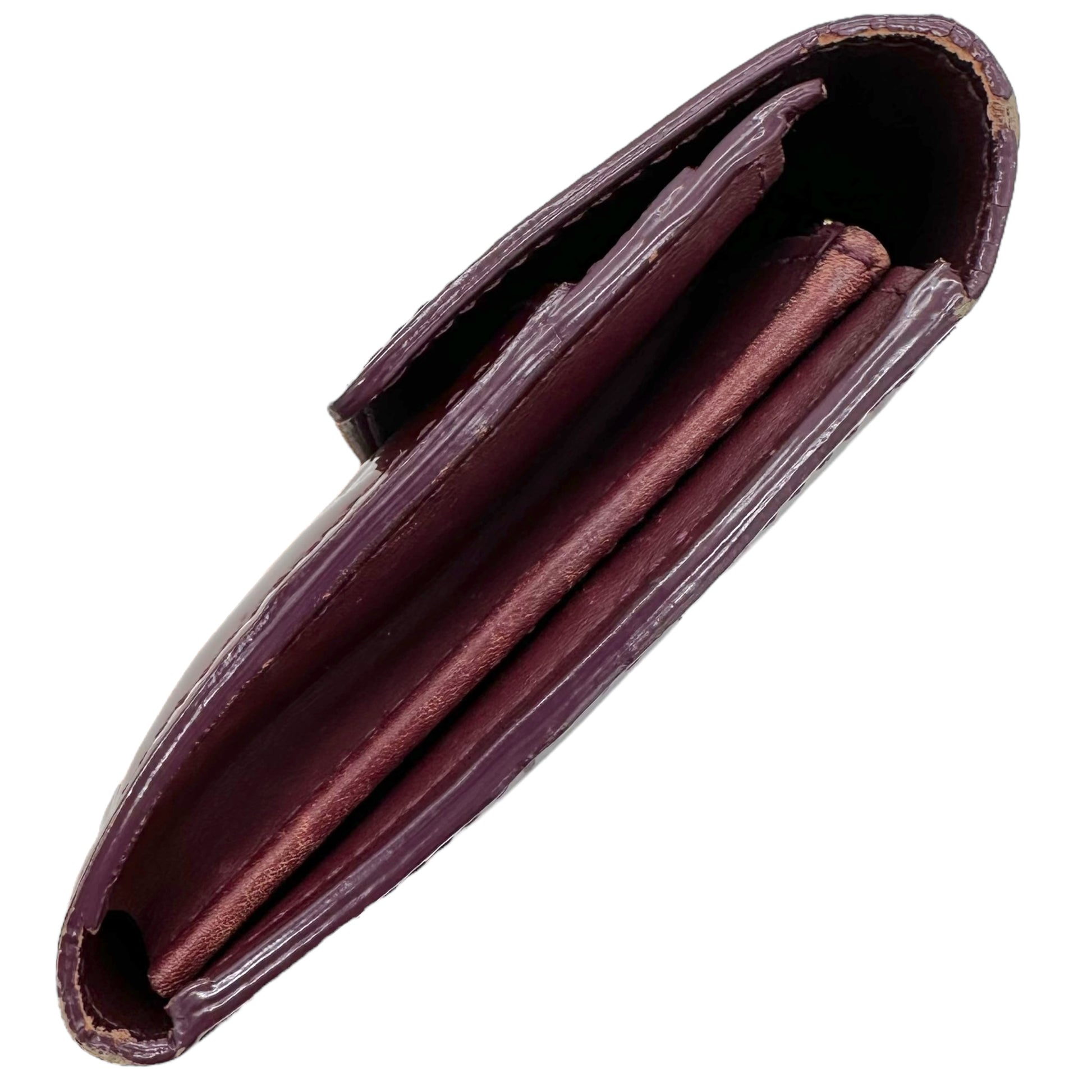 Louis Vuitton Burgundy Vernis Monogram Long Wallet