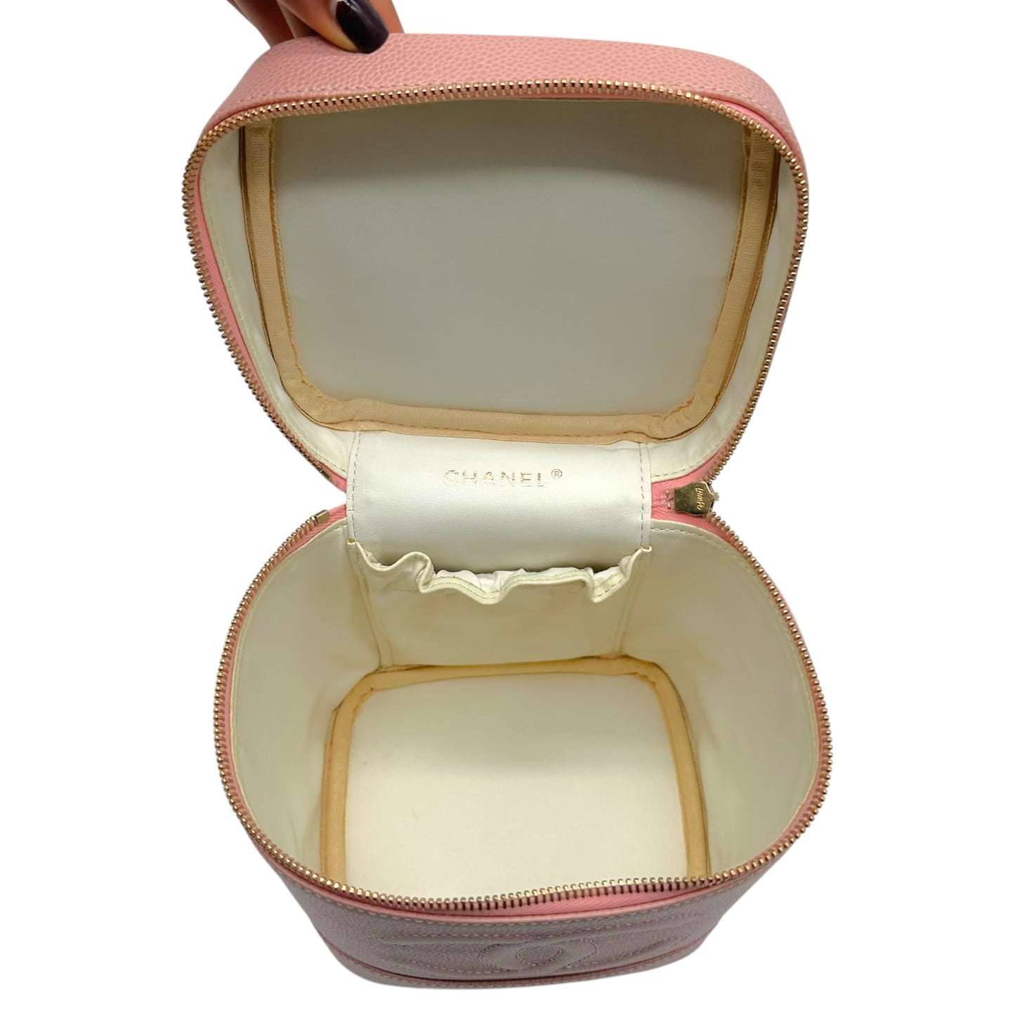 Chanel Pink Caviar Leather Top Handle Vanity Bag 2003-04